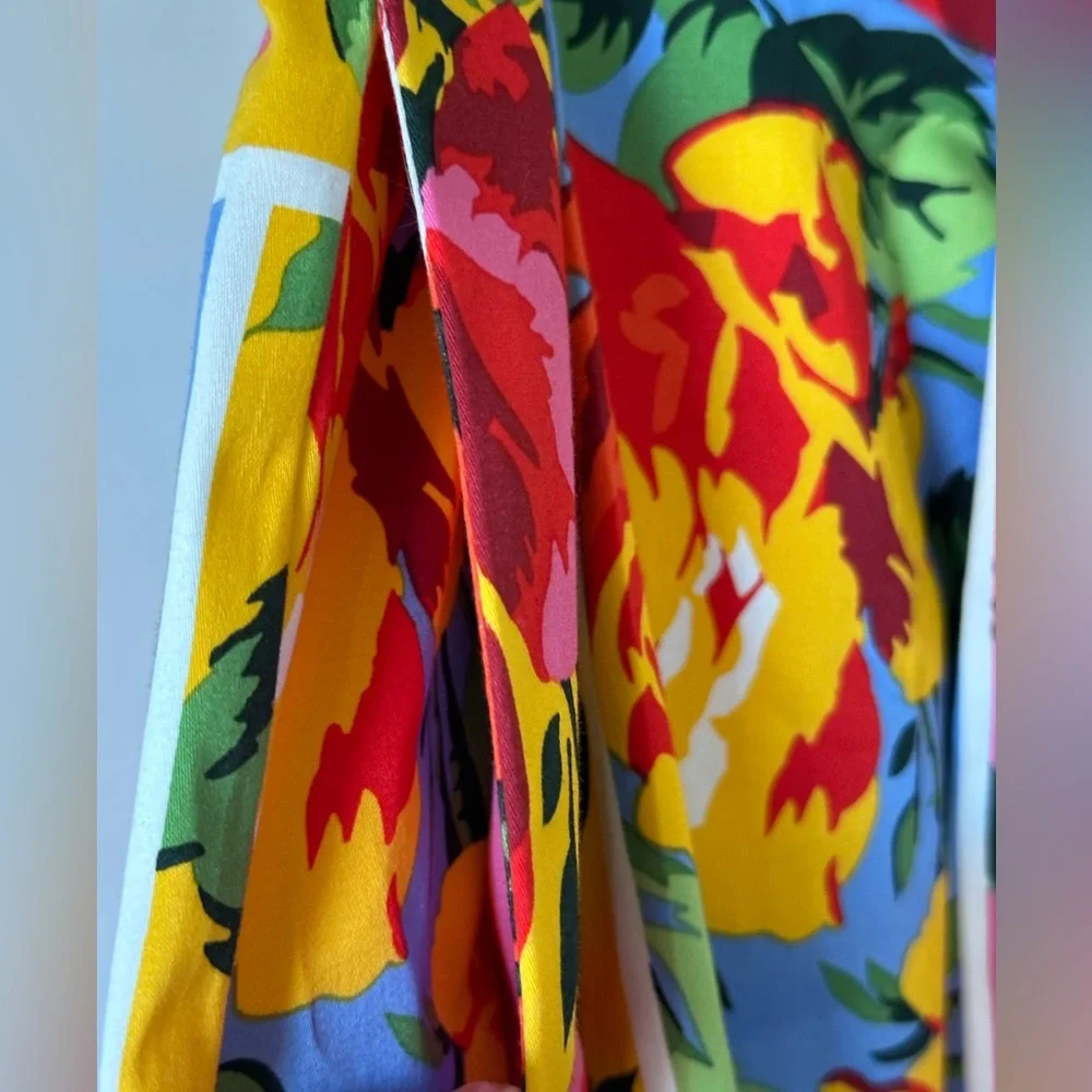 NWT New York & Company Floral Patchwork Boho Colorful Midi Skirt - L